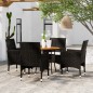 vidaXL Juego de comedor para jardín 5 piezas ratán sintético negro vidaXL Juego de comedor para jardín 5 piezas ratán sintético negro