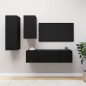 vidaXL Set de muebles de salón TV 4 piezas madera ingeniería negro