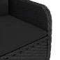 vidaXL Mesa y sillas de jardín 3 piezas ratán sintético y vidrio negro vidaXL Mesa y sillas de jardín 3 piezas ratán sintético y vidrio negro