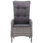 vidaXL Muebles de jardín 3 piezas ratán sintético y vidrio gris vidaXL Muebles de jardín 3 piezas ratán sintético y vidrio gris