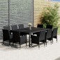 vidaXL Juego de comedor de jardín 11 piezas ratán sintético negro vidaXL Juego de comedor de jardín 11 piezas ratán sintético negro
