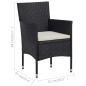 vidaXL Juego de comedor de jardín 11 piezas ratán sintético negro vidaXL Juego de comedor de jardín 11 piezas ratán sintético negro