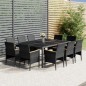 vidaXL Juego de comedor de jardín 11 piezas ratán sintético gris