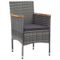 vidaXL Juego de comedor de jardín 11 piezas ratán sintético gris