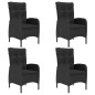 vidaXL Comedor de jardín 5 pzas ratán sintético y madera acacia negro
