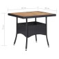 vidaXL Comedor de jardín 5 pzas ratán sintético y madera acacia negro