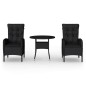 vidaXL Juego de comedor para jardín 3 piezas ratán sintético negro vidaXL Juego de comedor para jardín 3 piezas ratán sintético negro