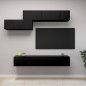 vidaXL Set de muebles de salón TV 7 piezas madera de ingeniería negro vidaXL Set de muebles de salón TV 7 piezas madera de ingeniería negro