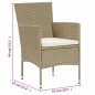 vidaXL Juego de comedor de jardín de 11 piezas ratán sintético beige