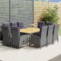 vidaXL Set de comedor de jardín 11 piezas ratán sintético gris vidaXL Set de comedor de jardín 11 piezas ratán sintético gris