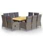 vidaXL Set de comedor de jardín 11 piezas ratán sintético gris vidaXL Set de comedor de jardín 11 piezas ratán sintético gris