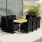 vidaXL Set de comedor de jardín 11 piezas ratán sintético negro vidaXL Set de comedor de jardín 11 piezas ratán sintético negro