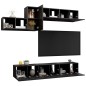 vidaXL Set de muebles de salón TV 7 piezas madera de ingeniería negro vidaXL Set de muebles de salón TV 7 piezas madera de ingeniería negro