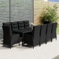 vidaXL Set de comedor de jardín 11 piezas ratán sintético negro vidaXL Set de comedor de jardín 11 piezas ratán sintético negro