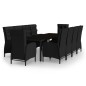 vidaXL Set de comedor de jardín 11 piezas ratán sintético negro vidaXL Set de comedor de jardín 11 piezas ratán sintético negro