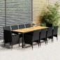 vidaXL Juego de comedor de jardín 11 piezas ratán sintético negro vidaXL Juego de comedor de jardín 11 piezas ratán sintético negro