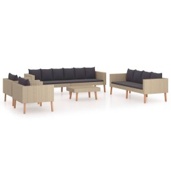 vidaXL Set de muebles de jardín 5 pzas y cojines ratán sintético beige