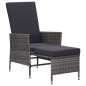 vidaXL Set de muebles de jardín 3 pzas y cojines ratán sintético gris