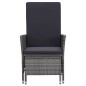 vidaXL Set de muebles de jardín 3 pzas y cojines ratán sintético gris