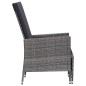 vidaXL Set de muebles de jardín 3 pzas y cojines ratán sintético gris
