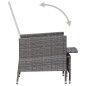 vidaXL Set de muebles de jardín 3 pzas y cojines ratán sintético gris