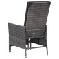vidaXL Set de muebles de jardín 3 pzas y cojines ratán sintético gris