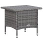 vidaXL Set de muebles de jardín 3 pzas y cojines ratán sintético gris