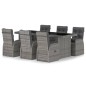 vidaXL Set de comedor de jardín 7 pzas y cojines ratán sintético gris vidaXL Set de comedor de jardín 7 pzas y cojines ratán sintético gris