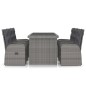 vidaXL Set de comedor de jardín 7 pzas y cojines ratán sintético gris vidaXL Set de comedor de jardín 7 pzas y cojines ratán sintético gris