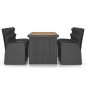 vidaXL Set comedor de jardín 7 piezas y cojines ratán sintético negro vidaXL Set comedor de jardín 7 piezas y cojines ratán sintético negro