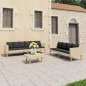 vidaXL Set de muebles de jardín 3 pzas y cojines ratán sintético beige vidaXL Set de muebles de jardín 3 pzas y cojines ratán sintético beige