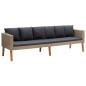 vidaXL Set de muebles de jardín 3 pzas y cojines ratán sintético beige vidaXL Set de muebles de jardín 3 pzas y cojines ratán sintético beige