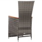 vidaXL Set de muebles de jardín 3 pzas y cojines ratán sintético gris