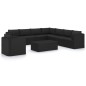vidaXL Set de muebles de jardín 10 pzas cojines ratán sintético negro vidaXL Set de muebles de jardín 10 pzas cojines ratán sintético negro