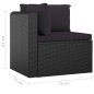 vidaXL Set de muebles de jardín 10 pzas cojines ratán sintético negro vidaXL Set de muebles de jardín 10 pzas cojines ratán sintético negro