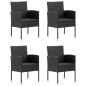 vidaXL Juego de comedor para jardín 5 piezas ratán sintético negro vidaXL Juego de comedor para jardín 5 piezas ratán sintético negro