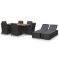 vidaXL Juego de comedor para jardín 9 piezas ratán sintético negro