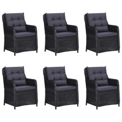 vidaXL Juego de comedor para jardín 9 piezas ratán sintético negro
