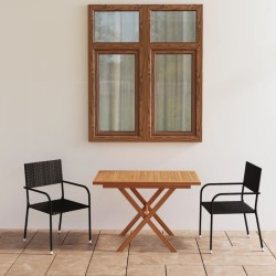 vidaXL Set comedor jardín 3 pzas ratán sintético madera acacia negro