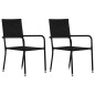 vidaXL Set comedor jardín 3 pzas ratán sintético madera acacia negro