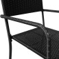 vidaXL Set comedor jardín 3 pzas ratán sintético madera acacia negro