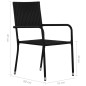 vidaXL Set comedor jardín 3 pzas ratán sintético madera acacia negro