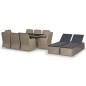 vidaXL Juego de comedor para jardín 11 piezas ratán sintético marrón vidaXL Juego de comedor para jardín 11 piezas ratán sintético marrón