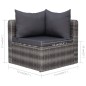 vidaXL Set de muebles de jardín 10 pzas y cojines ratán sintético gris vidaXL Set de muebles de jardín 10 pzas y cojines ratán sintético gris