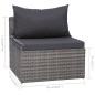 vidaXL Set de muebles de jardín 10 pzas y cojines ratán sintético gris vidaXL Set de muebles de jardín 10 pzas y cojines ratán sintético gris