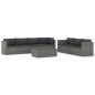 vidaXL Set de sofás de jardín 8 piezas y cojines ratán sintético gris vidaXL Set de sofás de jardín 8 piezas y cojines ratán sintético gris