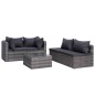 vidaXL Set de sofás de jardín 8 piezas y cojines ratán sintético gris vidaXL Set de sofás de jardín 8 piezas y cojines ratán sintético gris