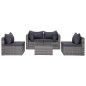 vidaXL Set de sofás de jardín 8 piezas y cojines ratán sintético gris vidaXL Set de sofás de jardín 8 piezas y cojines ratán sintético gris