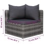vidaXL Set de sofás de jardín 8 piezas y cojines ratán sintético gris vidaXL Set de sofás de jardín 8 piezas y cojines ratán sintético gris