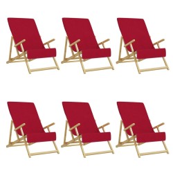 vidaXL Toallas de playa 6 uds tela burdeos 400 g/m² 60x135 cm